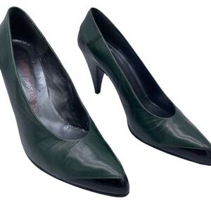 Vintage Charles Jourdan Dark Green Pumps